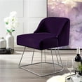 thumbnail image 1 of Posh Inspired Home Vinsa Velvet Vanity Stool with Curved Backrest in Purple, 1 of 8
