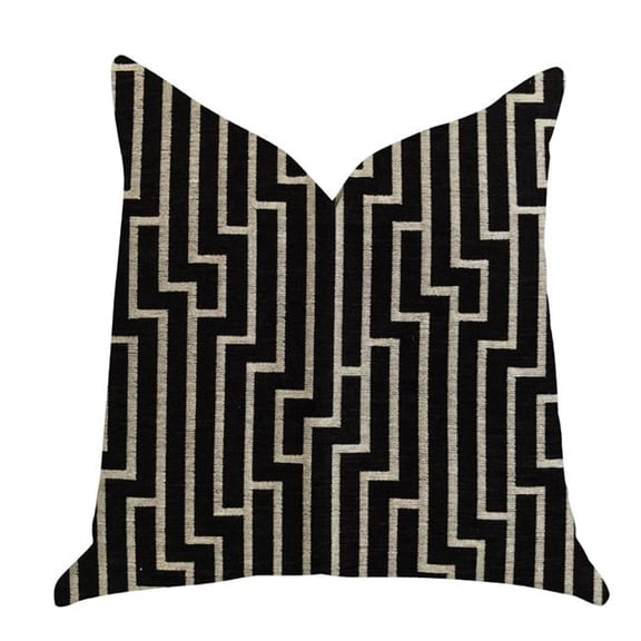 Posh Lady Luxury Double Sided Throw Pillow, Black & Beige - Standard