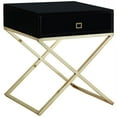 thumbnail image 1 of Posh Living Brianna 1-Drawer Nightstand with X-Metal Legs in Black/Gold, 1 of 9