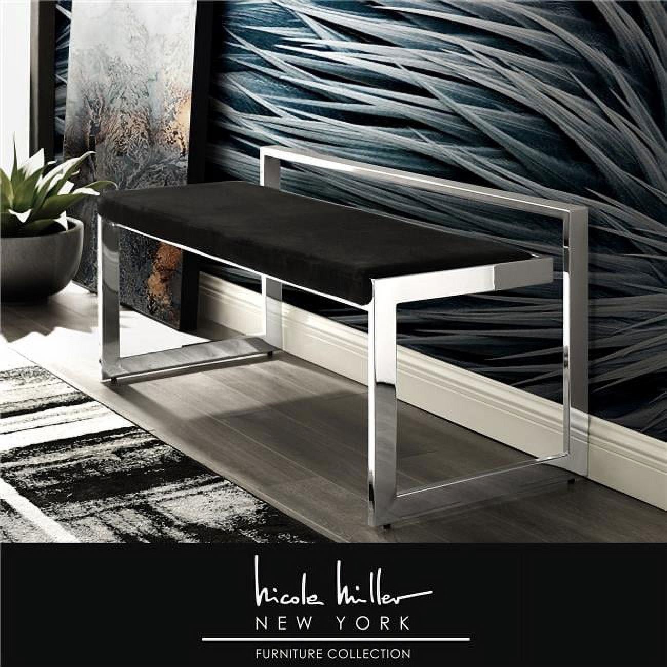 Posh Bench Posh Living Camilo Upholstered Modern Bedroom Bench with Velvet and ...