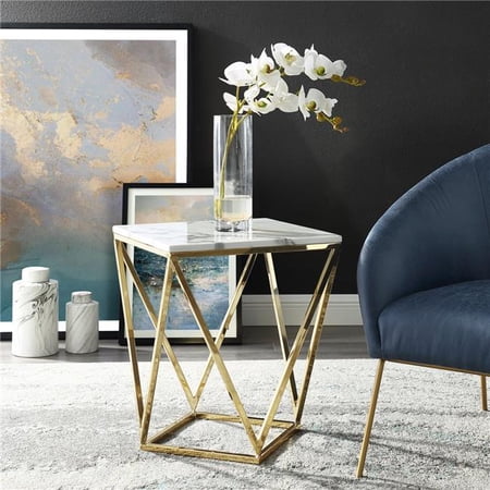 Posh Living Eason End Table, Gold - 18 x 18 x 22 in.