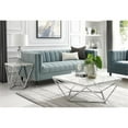 thumbnail image 1 of Posh Living Eason Marble Top End Table with Metal Base in White/Chrome, 1 of 8