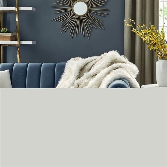 Posh Living Ermen 50"x60" Faux Wolf Fur Reversible Fabric Throw in Brown