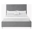 thumbnail image 1 of Posh Living Evette Velvet King Platform Bed Grey, 1 of 8