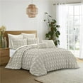 thumbnail image 1 of Posh Living GDV367-32BEK-UE Posh Living Avalyn Checker 7pc King/California King Duvet Set, Beige, 1 of 1