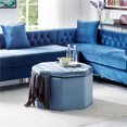 thumbnail image 1 of Posh Living Jeremiah Velvet  Upholstered Tufted Octagon Cocktail Storage Ottoman - Light Blue, 1 of 8