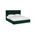 thumbnail image 1 of Posh Living Kaeson Upholstered Velvet & Wood Platform Bed, Green - King Size, 1 of 1