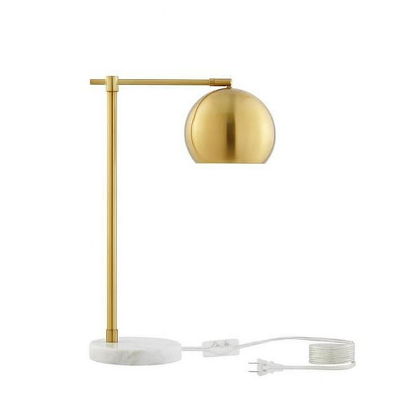Posh Living LA444-24BRS-UE Saanvi Marble Stone & Metal Table Lamp, Brass