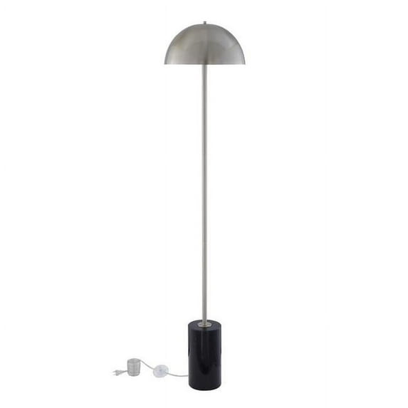 Posh Living LA452-24BBR-UE Tyrone Marble Stone & Metal Floor Lamp, Stainless Steel