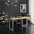 thumbnail image 1 of Jacelyn Desk Natural/White  71L x 63W x 30H L-Shaped Curved Corner, 1 of 10