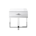 thumbnail image 1 of Posh Living Mano 1-Drawer Stainless Steel Base End Table in White/Chrome, 1 of 10