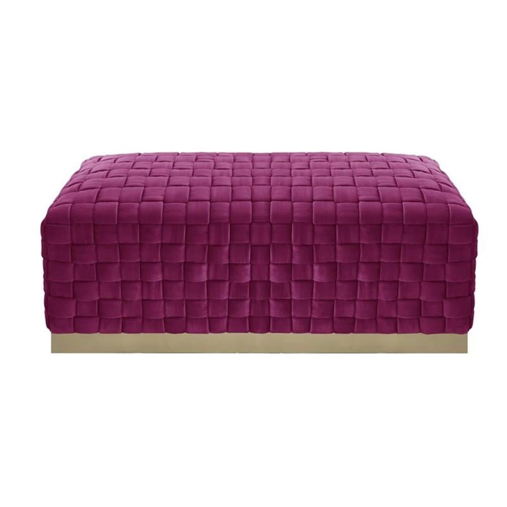 Posh Bench Posh Living Michirin Woven Velvet Bench in Fuchsia/Gold - Walmart.com