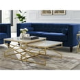 thumbnail image 1 of Posh Living Navarro Square Marble Top Nesting Coffee Table in Gold, 1 of 8