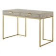 thumbnail image 1 of Posh Living Omer Faux Shagreen Writing Desk Cream White/Gold, 1 of 11