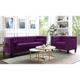 thumbnail image 1 of Posh Living Phoenix Button Tufted Velvet Sofa in Purple, 1 of 8