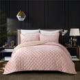 thumbnail image 1 of Posh Living  Posh Living Jenny Crushed Velvet Quilted 2pc Twin/Twin XL Comforter Set, Blush, 1 of 1
