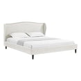 thumbnail image 1 of Posh Living RBD478-03CWK-UE Adelyne Linen Platform Bed for Unisex, Cream White - King Size, 1 of 20