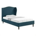 thumbnail image 1 of Posh Living RBD478-03NY-UE Adelyne Linen Platform Bed for Unisex, Navy - Twin XL Size, 1 of 20