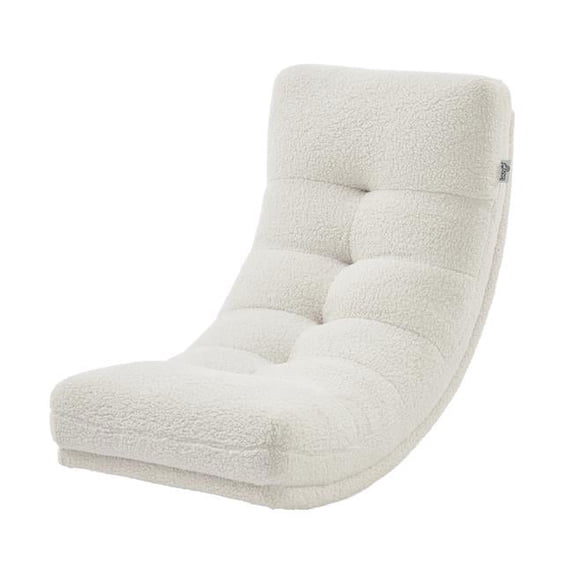 Posh Living RCW555-26IV-UE Allana Sherpa Rocking Chair with Upholstered - Tufted for Unisex, Ivory