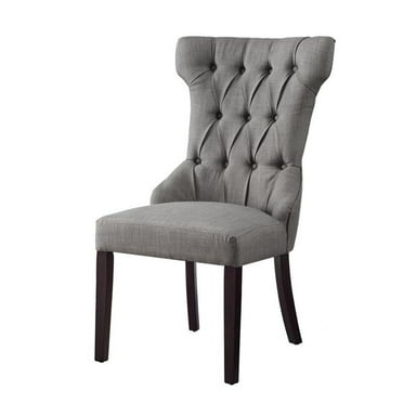 Posh Living Rebecca Linen Dining Chair in Light Gray (Set of 2)