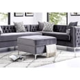 thumbnail image 1 of Posh Living SA03-02GR-UE Jackson Velvet Modern Contemporary Button Tufted Lucite Acrylic Legs Sofa, Grey - 34.5 x 35 x 83.5 in., 1 of 8