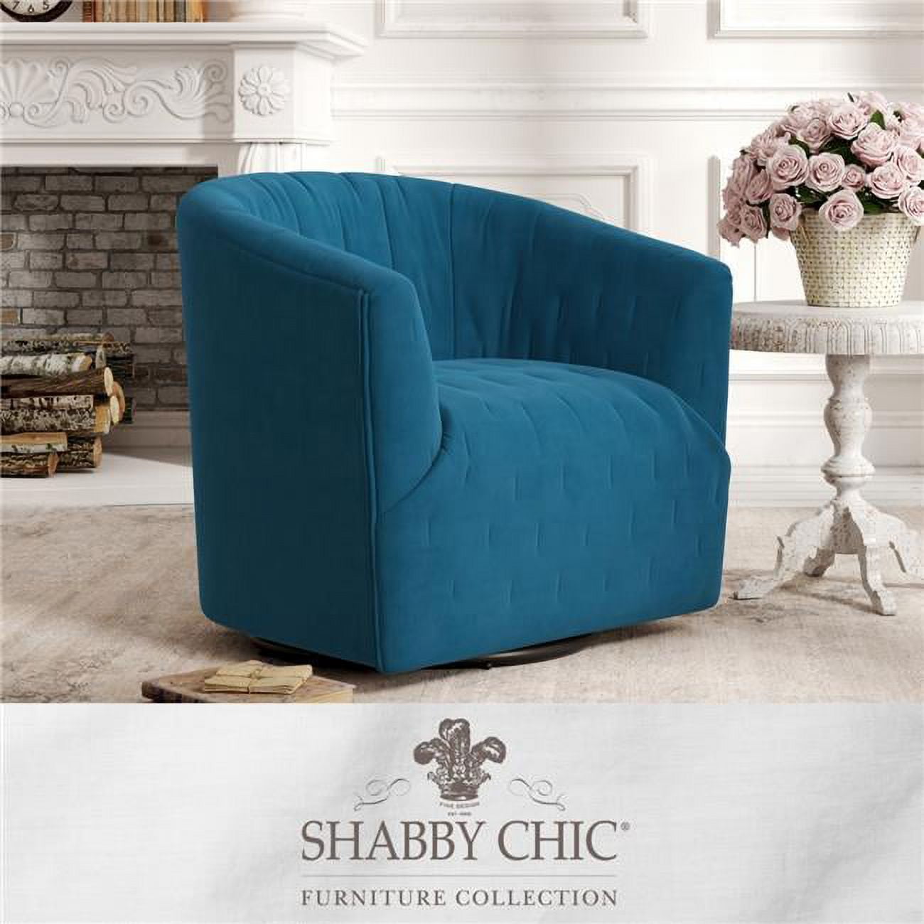 Posh Living SAC242-02SG-UE 29.5 x 31.1 x 30.7 in. Grecia Upholstered Accent  Chair, Teal Velvet