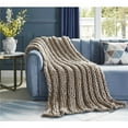 thumbnail image 1 of Posh Living Sinclair 50"x70" Channel Knit Super Soft Fabic Throw in Taupe, 1 of 10