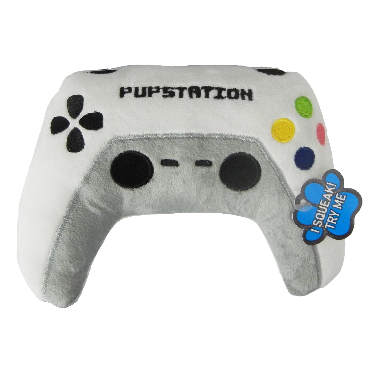Posh Paws Pet Toy - Plush Pupstation Gaming Controller Dog Toy - White
