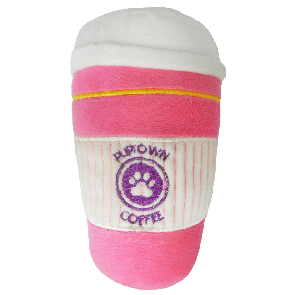 Posh Paws Pet Toy Plush Puptown Coffee Dog Toy Pink