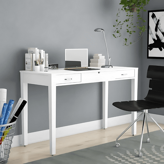 Posh Pollen Amy Rectangle Writing Desk with Drawer Finished in White