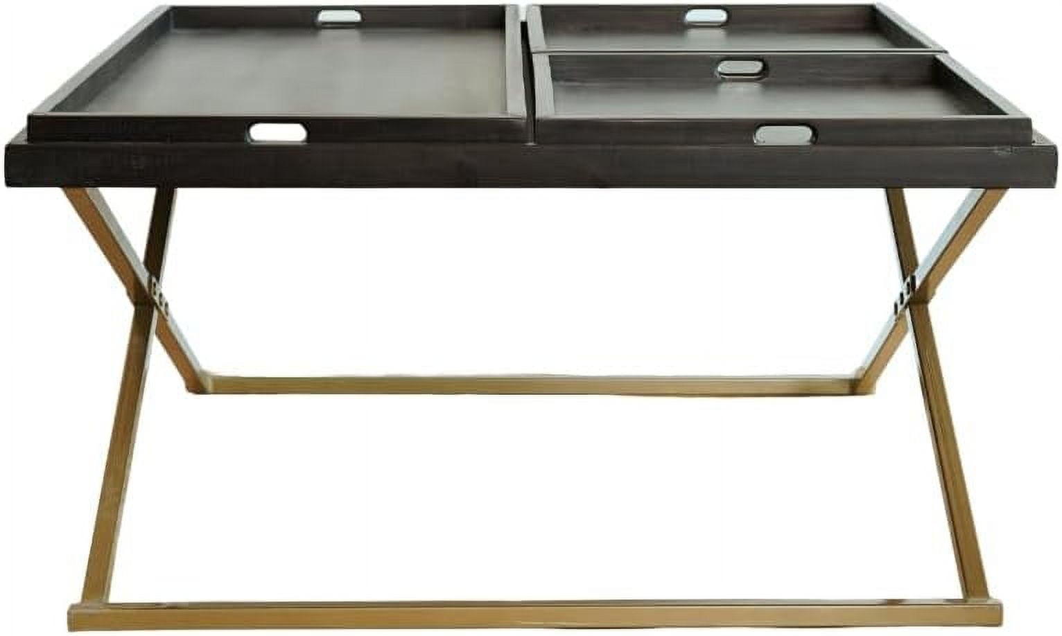 Free Shipping! Posh Pollen 42 Inch Antique Black Wood Coffee Table with ...