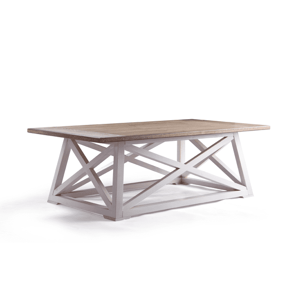 Posh Pollen Finley Costal Two-Tone Ash Wood Rectangle Coffee Table