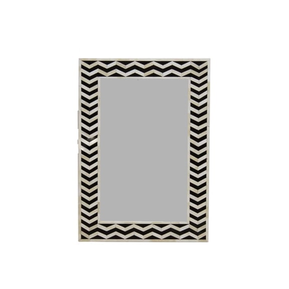 Posh Pollen Mila Rectangle Chevron Bone Wall Mirror