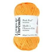 Posh Purl Yarn by Loops & Threads – Bulky 100% Polyester - Soft & Plush Chenille Yarn for Knitting & Crochet - Ideal for Blankets - Scarves - Hats & Crafts - Egg Yolk
