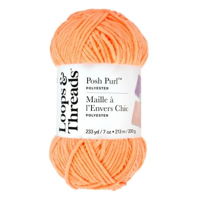 Posh Purl Yarn by Loops & Threads – Bulky (5) 100% Polyester Chenille Yarn - Soft & Plush for Knitting & Crochet Blankets - Scarves - Hats & Crafts - 233 yd / 7 oz Skein - 8 Pack