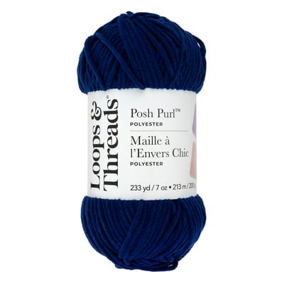 Posh Purl Yarn by Loops & Threads – Bulky (5) 100% Polyester Chenille Yarn - Soft & Plush for Knitting & Crochet Blankets - Scarves - Hats & Crafts - 233 yd / 7 oz Skein - 8 Pack