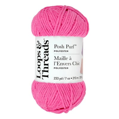 Posh Purl Yarn by Loops & Threads – Bulky (5) 100% Polyester Chenille Yarn - Soft & Plush for Knitting & Crochet Blankets - Scarves - Hats & Crafts - 233 yd / 7 oz Skein - 8 Pack