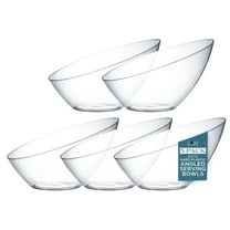 Posh Setting - Clear Plastic Serving Bowls for Party, Angled Bowls, Disposable Chip Bowls, Candy Bowls for Party Table, Salad and Fruit Bowls for Party, Wedding Serving Bowls-Clear, 20 OZ, 5 Pack