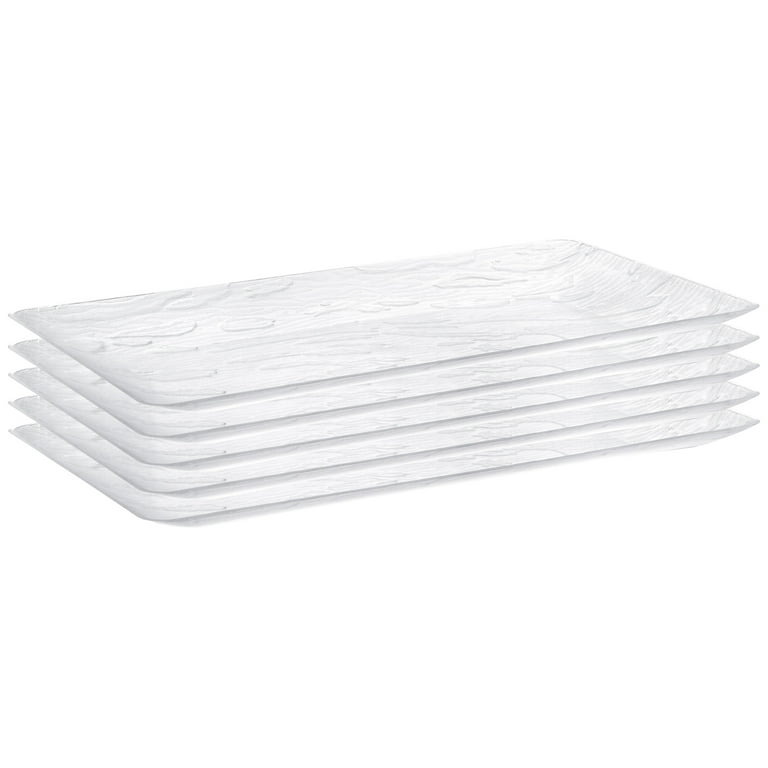 Posh Setting Clear Plastic Serving Tray, Disposable Party Platters