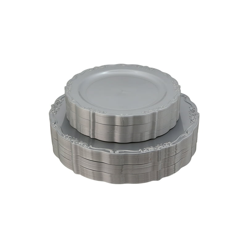 Disposable silver shop plates