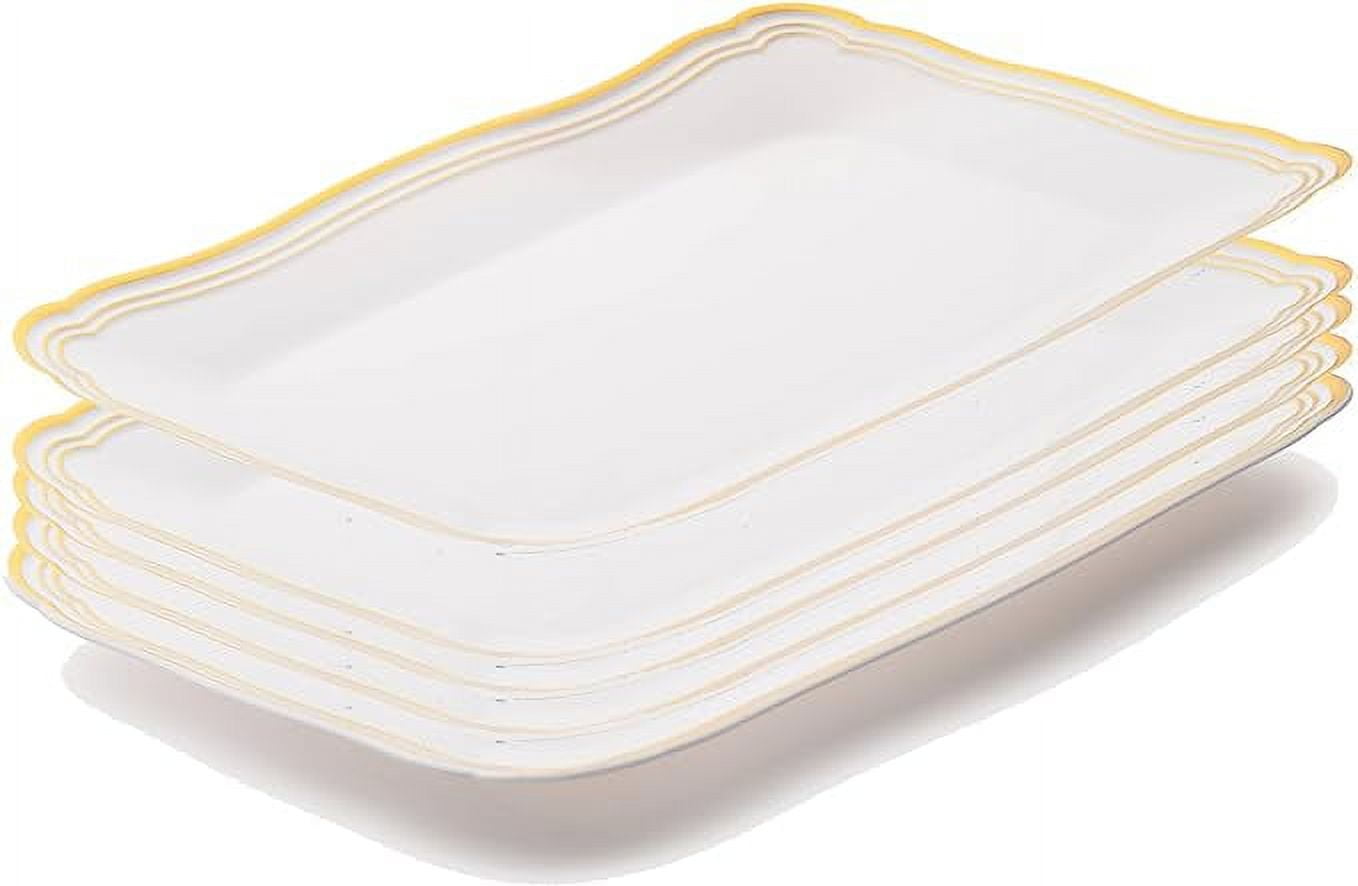 Snack Bar Carry-Out Trays  Large Red & White Food Tray - Gold