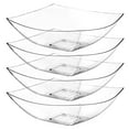 Posh Setting Square Plastic Serving Bowls, Large Clear Plastic Serving