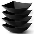 thumbnail image 1 of Posh Setting Square Plastic Serving Bowls, Medium Black Plastic Bowls for Salad, Disposable Serving Bowls for Party, Snack, Buffet, Chips, or Salad Bowl, Heavy Duty - 4 Pack [Black], 1 of 6