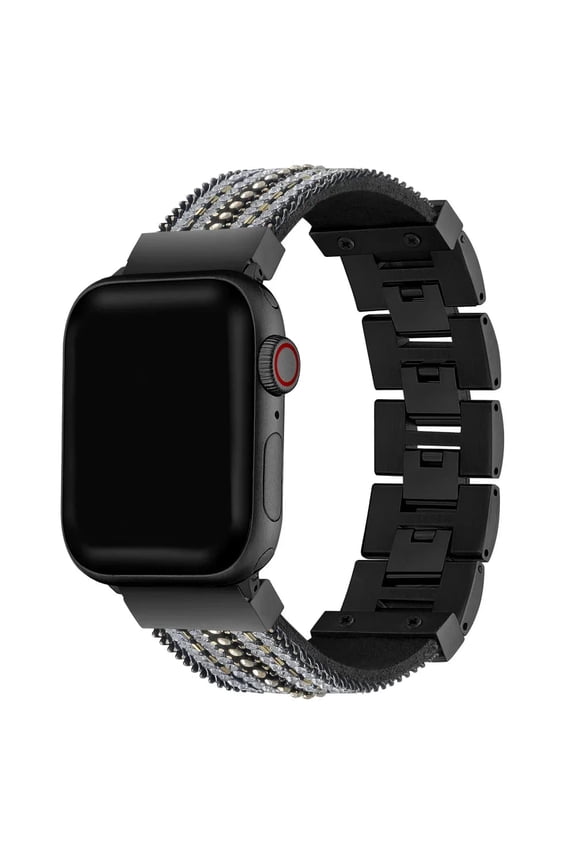 Athena Stone Studded Apple Watch Band, Black Jewelry