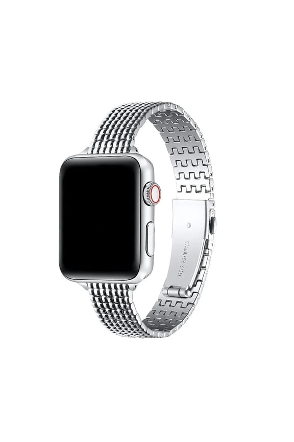 Brooklyn Stainless Steel Apple Watch Band, Silver