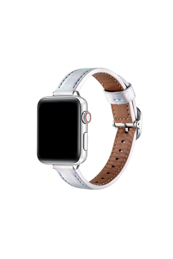 Carmen Skinny Metallic Leather Band Compatible for Apple Watch