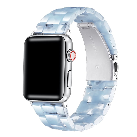Posh Tech Claire Tortoiseshell Resin Replacement Watch Band for Apple Watch, Light Blue Tortoise