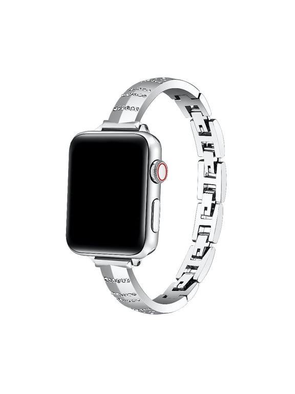 Eclipse Rhinestone Metal Replacement Apple Watch Band in Silver