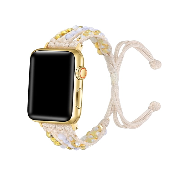 Posh Tech Gemma Woven Replacement Watch Band with Metallic Hardware for Apple Watch, Gold