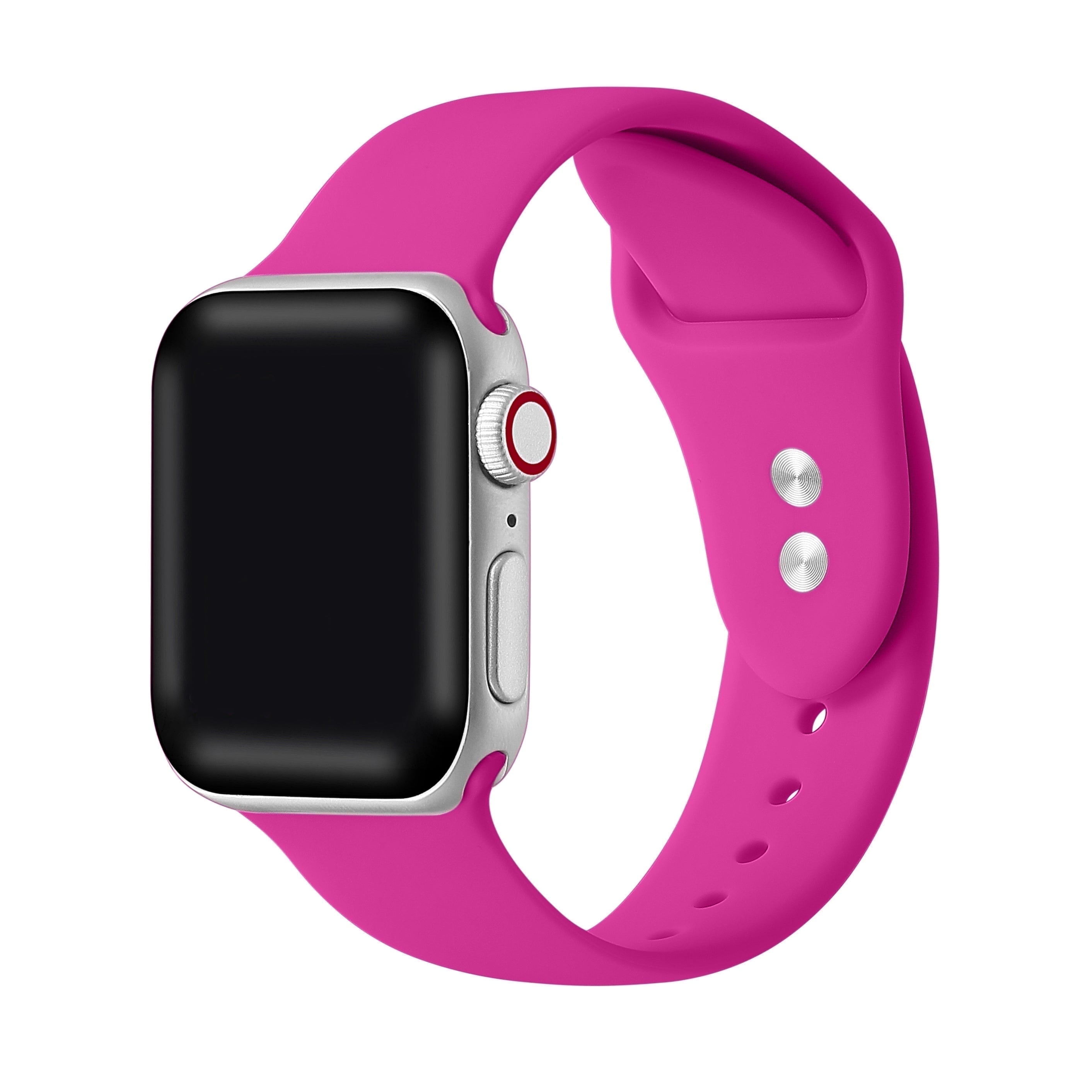Posh Tech Hot Pink Silicone Band with Pins for Apple Watch Series 1 7 Size 42mm 49mm Walmart